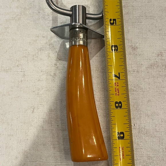 Vintage butterscotch Bakelite Handle meat/ Carving Fork. So retro!